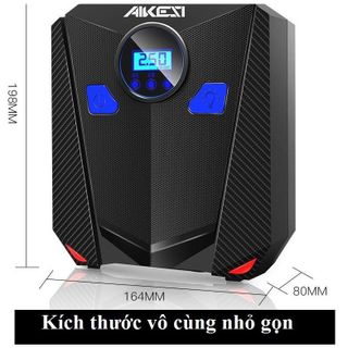 Bơm lốp ô tô, xe máy AIKESI bơm hơi 12V đồng hồ điện tử tự ngắt {Bảo hành 12 tháng }