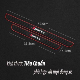 (full xe) Bộ 5 miếng cao su bậc cửa và nẹp cốp chống xước bậc cửa ô tô hãng Sports - Toyota - Hyundai - KiA - Honda