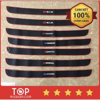 (full xe) Bộ 5 miếng cao su bậc cửa và nẹp cốp chống xước bậc cửa ô tô hãng Sports - Toyota - Hyundai - KiA - Honda