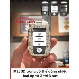Ốp chìa khoá Kia - K3- Soluto - Seltos - Sonet - Cerato 2014-2018 - TPU DIOR Mạ Vàng Cao Cấp