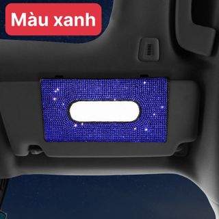 Túi/ví đựng khăn giấy tiện ích kẹp treo gương trên xe ô tô - hộp khăn giấy đính đá cao cấp - Mộc Lan Phụ Kiện Xế Yêu