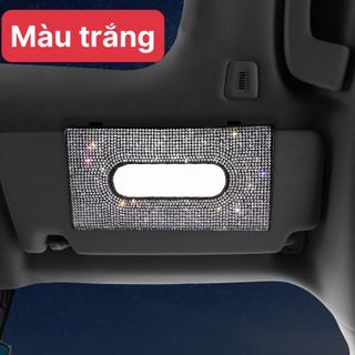 Túi/ví đựng khăn giấy tiện ích kẹp treo gương trên xe ô tô - hộp khăn giấy đính đá cao cấp - Mộc Lan Phụ Kiện Xế Yêu