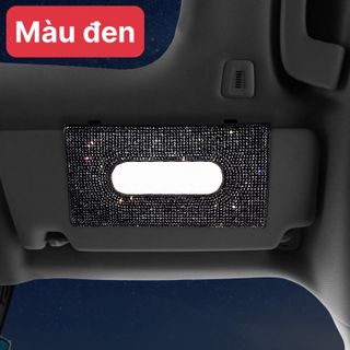 Túi/ví đựng khăn giấy tiện ích kẹp treo gương trên xe ô tô - hộp khăn giấy đính đá cao cấp - Mộc Lan Phụ Kiện Xế Yêu