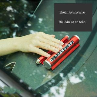 Bảng số điện thoại ô tô có giá đỡ, tặng kèm sáp thơm kiêm búa phá kính chất liệu kim loại cao cấp - Mộc Lan Otofun