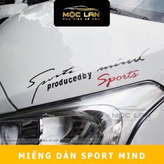 Tem dán decal Sport mind prodeced by Sports - tem dán nắp capo size to 31x11cm - Mộc Lan Phụ Kiện Xế Yêu giá sỉ