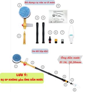 Chổi Rửa Xe Ôtô Tự Xoay 360 Độ - Tiện Lợi Sử Dụng Dễ Dàng Giúp Tiết Kiệm Công Sức Mỗi Khi Lau Rửa Xe - Mộc Lan otofun