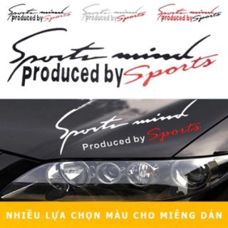 Tem dán decal Sport mind prodeced by Sports - tem dán nắp capo size to 31x11cm - Mộc Lan Phụ Kiện Xế Yêu