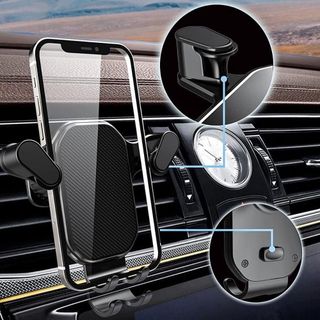 Giá đỡ điện thoai kẹp khe cửa gió điều hòa - kẹp siêu chắc chắn xoay 360 độ - dễ dáng lái xe và di chuyển - an toànPVN72
