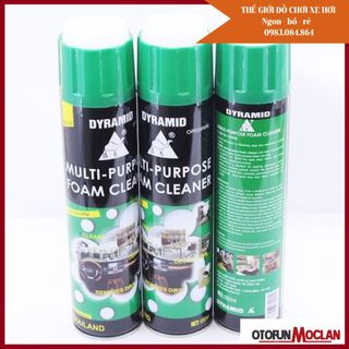 Dyramid - Chai Xịt Bọt Đa Năng Vệ Sinh Ghế Da Nội Thất Ô Tô Foam Cleaner Màu Xanh 650ml