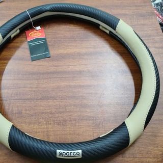 Mẫu mới nhất bọc vô lăng sparco gắn tem kim loại cực sang cho xe ô tô 4-7 chỗ size 38cm