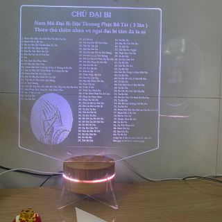 ĐÈN LED 16 MÀU ĐIỀU KHIỂN TỪ XA- ĐÈN CHÚ ĐẠI BI -84 Câu, chữ in rất rõ, dễ đọc, ánh sáng- An Nhiên