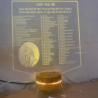 ĐÈN LED 16 MÀU ĐIỀU KHIỂN TỪ XA- ĐÈN CHÚ ĐẠI BI -84 Câu, chữ in rất rõ, dễ đọc, ánh sáng- An Nhiên