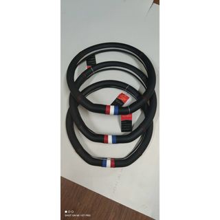 Bọc vô lăng da cao cấp có may cờ pháp - Bọc vô lăng d-cut cờ pháp size 38 phù hợp mọi loại xe ô tô