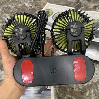 (hàng mới về) Quạt Đôi Mini Làm Mát Ô Tô Xoay 360 Độ Dùng Điện 12V-24V Cho Mọi Dòng Xe Hơi - Mộc Lan Phụ Kiện Xế Yêu