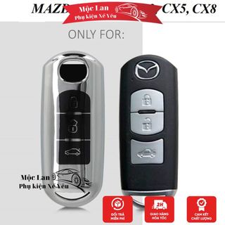 Ốp chìa khóa mạ crom Mazda 2, Mazda 3, Mazda 6, Mazda Cx5, CX8 - tặng kèm móc thất lạc chìa khóa giá sỉ