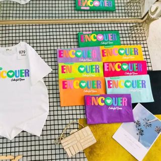 Áo thun nữ tay ngắn cổ tròn thun cotton co giãn in chữ 7 sắc cầu vồng form ôm vừa người nhiều màu bán chạy giá rẻ
