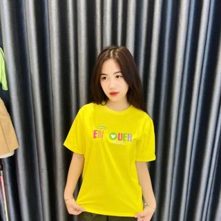 Áo thun nữ tay ngắn cổ tròn thun cotton co giãn in chữ 7 sắc cầu vồng form ôm vừa người nhiều màu bán chạy giá rẻ