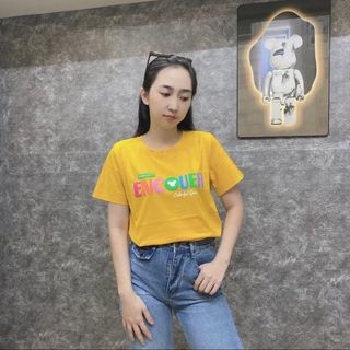 Áo thun nữ tay ngắn cổ tròn thun cotton co giãn in chữ 7 sắc cầu vồng form ôm vừa người nhiều màu bán chạy giá rẻ