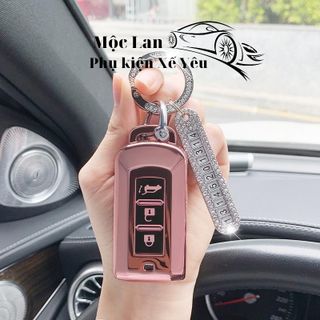 Bao chìa khóa ô tô nhựa TPU mạ crom Mitsubishi Xpander , oulander thông minh -ôm sát chìa bảo vệ ốp khóa
