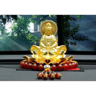 Tượng phật bà quan âm ngồi thiền 2 mặt chất liệu gang cao cấp tặng kèm miếng lót
