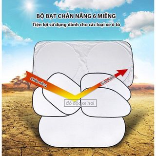 Bộ 6 món che nắng thông minh - được tráng bạc chống nóng cực cao - combo 1 xe ô tô
