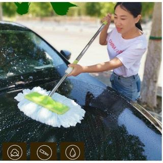 Cây Lau Rửa Xe Ô Tô Cán Dài,Có Thể Kéo Dài, Sợi Lau Mềm - Chổi Dài 1.2 mét