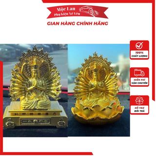 Tượng Phật bà nghìn tay mạ vàng - tượng phong thủy đặt taplo ô tô trang trí giá sỉ