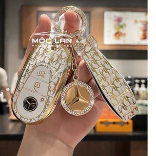 Ốp chìa khóa DIOR vàng a các dòng xe Mercedes mẫu mới: C300 2022,2023,...chất liệu TPU mềm dẻo ôm chặt ốp khóa giá sỉ