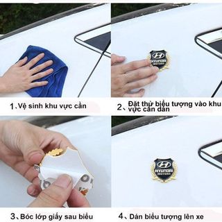 Bộ 2 miếng dán logo kim loại chữ VIP MOTOR bông lúa - trang trí ô tô và nhiều logo hãng khác