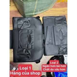 (Màu đen) Túi da treo đồ ghế sau ô tô, túi treo đồ đa năng trên ghế ô tô có bàn ăn tiện ích - Mộc Lan Phụ Kiện Xế Yêu