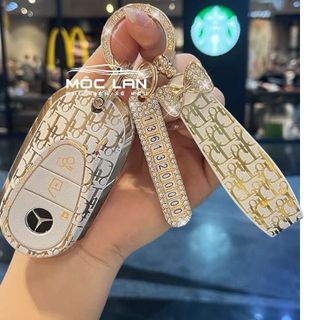 Ốp chìa khóa DIOR vàng a các dòng xe Mercedes mẫu mới: C300 2022,2023,...chất liệu TPU mềm dẻo ôm chặt ốp khóa