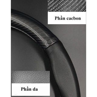 BỌC VÔ LĂNG Ô TÔ DA SẦN PHA CACBON CÓ NHIỀU LOGO HÃNG XE