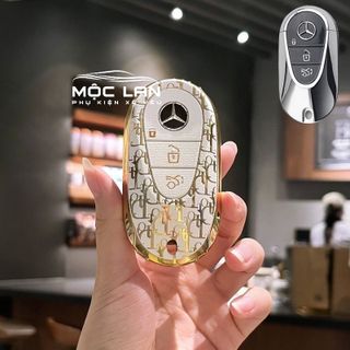 Ốp chìa khóa DIOR vàng a các dòng xe Mercedes mẫu mới: C300 2022,2023,...chất liệu TPU mềm dẻo ôm chặt ốp khóa