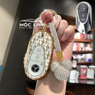 Ốp chìa khóa DIOR vàng a các dòng xe Mercedes mẫu mới: C300 2022,2023,...chất liệu TPU mềm dẻo ôm chặt ốp khóa