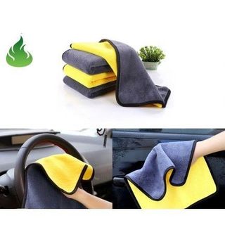 COMBO 5 khăn lau xe chuyên dụng 2 mặt màu vàng ghi size 30x60 - lau xe siêu dày siêu thấm nước không rụng bông