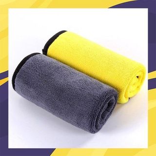 COMBO 5 khăn lau xe chuyên dụng 2 mặt màu vàng ghi size 30x60 - lau xe siêu dày siêu thấm nước không rụng bông