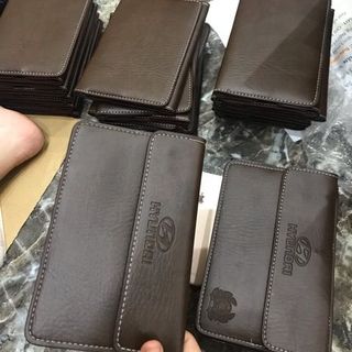 1 Ví da đựng giấy tờ xe ô tô, ví đăng kiểm trơn không logo