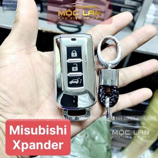Bao Da Chìa Khóa Inox Mạ Mitsubishi XPander oulander cao Cấp - tặng móc khóa thất lạc giá sỉ