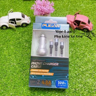(Tổng hợp) Các loại tẩu sạc USB kèm dây PUGAN cao cấp - dùng chung máy tính và ô tô