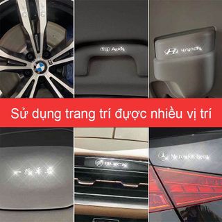 (Size to 5cmx1.5cm) Tem nhôm Decal logo 9D có hãng xe dán trang trí nội thất ô tô , tay nắm cửa gương và nhiều vị trí