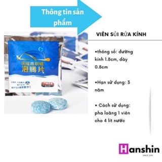 Combo 300 viên sủi rửa kính xe ô tô,lau rửa kính ô tô chuyên dụng
