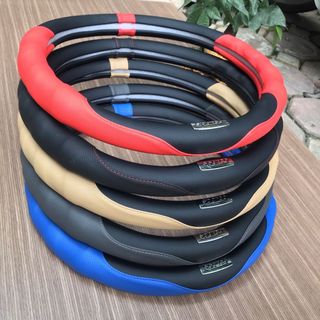 Bọc vô lăng spaco tem kim loại size 38cm - Bao tay lái bảo vệ ô tô