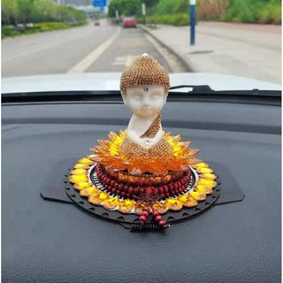TƯỢNG PHẬT TỌA ĐÀI SEN ĐÍNH ĐÁ PHA LÊ CAO CẤP SANG TRỌNG -Tượng Phật Thích Ca Đính Đá Lông Thỏ Sang Trọng Trang Trí Ô Tô