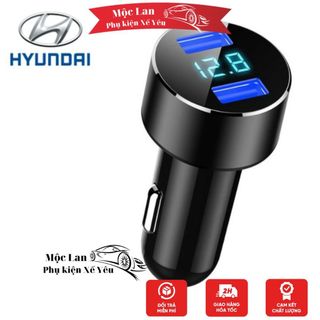 Tẩu sạc ô tô Hyundai HY36 loại 2 cổng USB cao câp nhỏ gọn sạc điện thoại trên ô tô giá sỉ