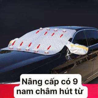 Bạt Chống Nóng Kính Lái 4 Lớp Tráng Bạc Cao Cấp,Tấm Che Nắng Kính Lái Có Tới 9 Nam Châm Hút từ Chống Rơi(có ảnh Thật)