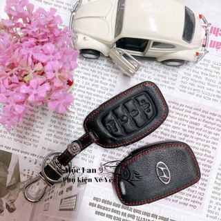 Bao da chìa khóa Hyundai Creta 4 nút - bảo vệ chìa khóa ô tô - tặng móc khóa