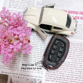 Bao da chìa khóa Hyundai Creta 4 nút - bảo vệ chìa khóa ô tô - tặng móc khóa