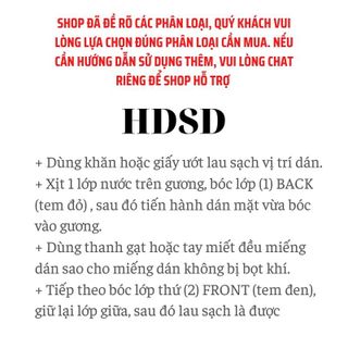 Cỡ đại 160x350 mm bộ 2 miếng dán kính sườn chống nước - miếng dán kính chống đọng nước