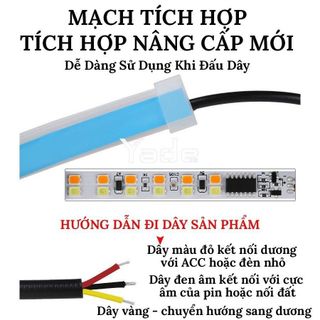 [bộ 2 chiếc] Dây đèn led mí xi nhan ô tô chạy đuổi chống nước, siêu sang DC 12V-24V dài 60cm - Mộc Lan Car