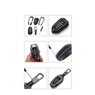 Ốp khóa kim loại bảo vệ chìa khóa xe ô tô Peugoet 308 - 2008 -3008 - 4008 -5008